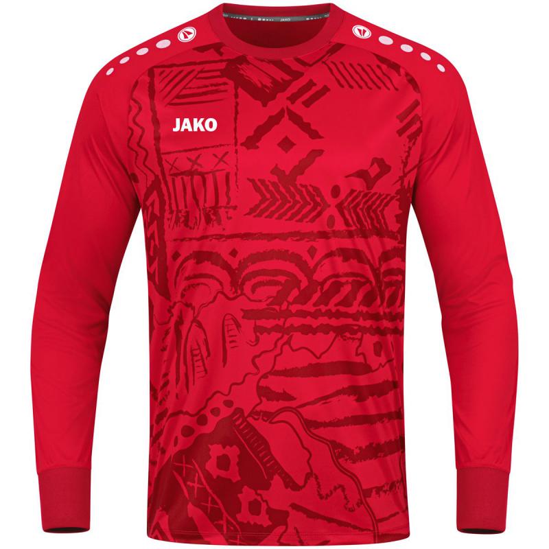 JAKO Torwartset Rot – Trikot Langarm + Hose, Modell Tropicana, Kinder Unisex