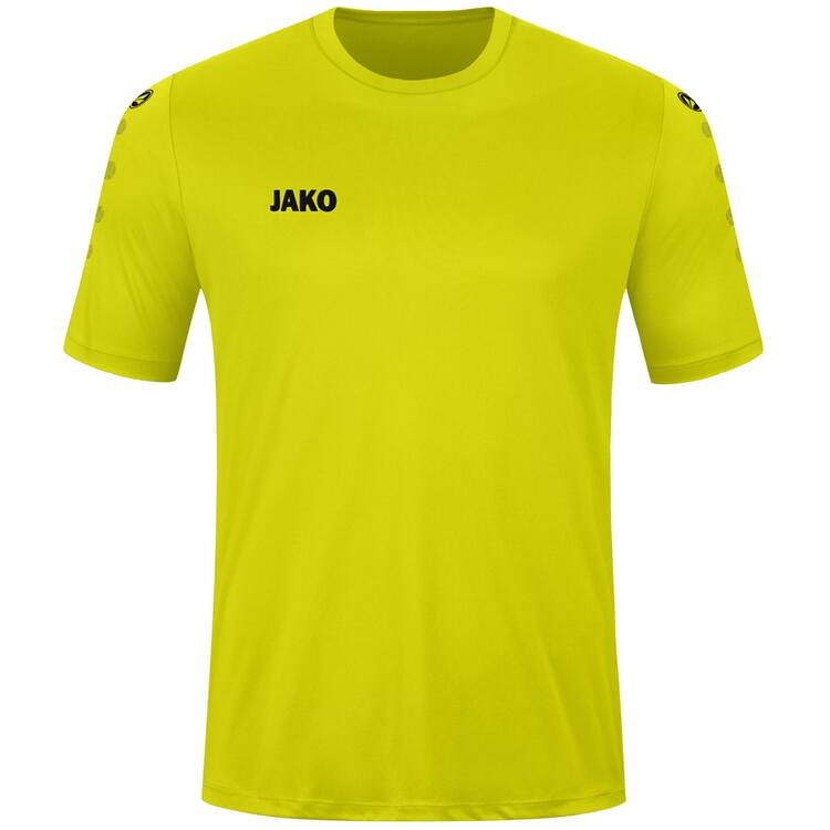 JAKO Iconic Maglia Da Calcio Bambino - Unisex, Con Tecnologia KeepDry, In Poliestere Riciclato, Colore Nero/Rosa/Giallo Neon