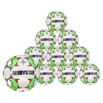 Derbystar Brillant DB S-Light v23 Trainingsball 10er Ballpaket weiss gr�n rot - Gr. 3